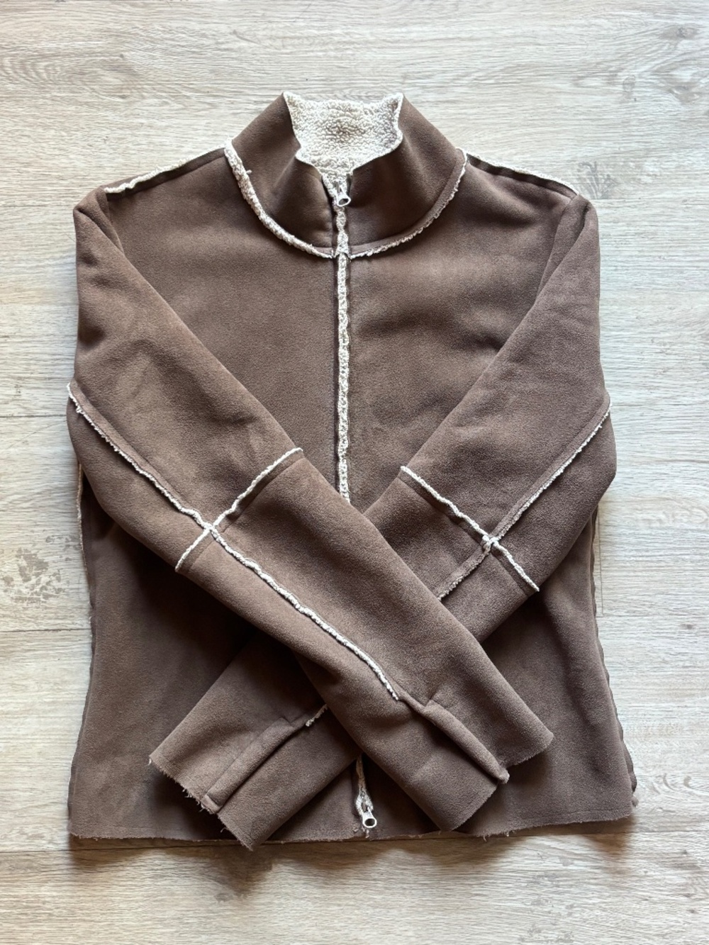 Velvet Faux Sherling Jacket Women Size S
